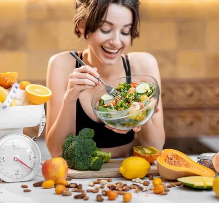 Woman enjoying a healthy meal